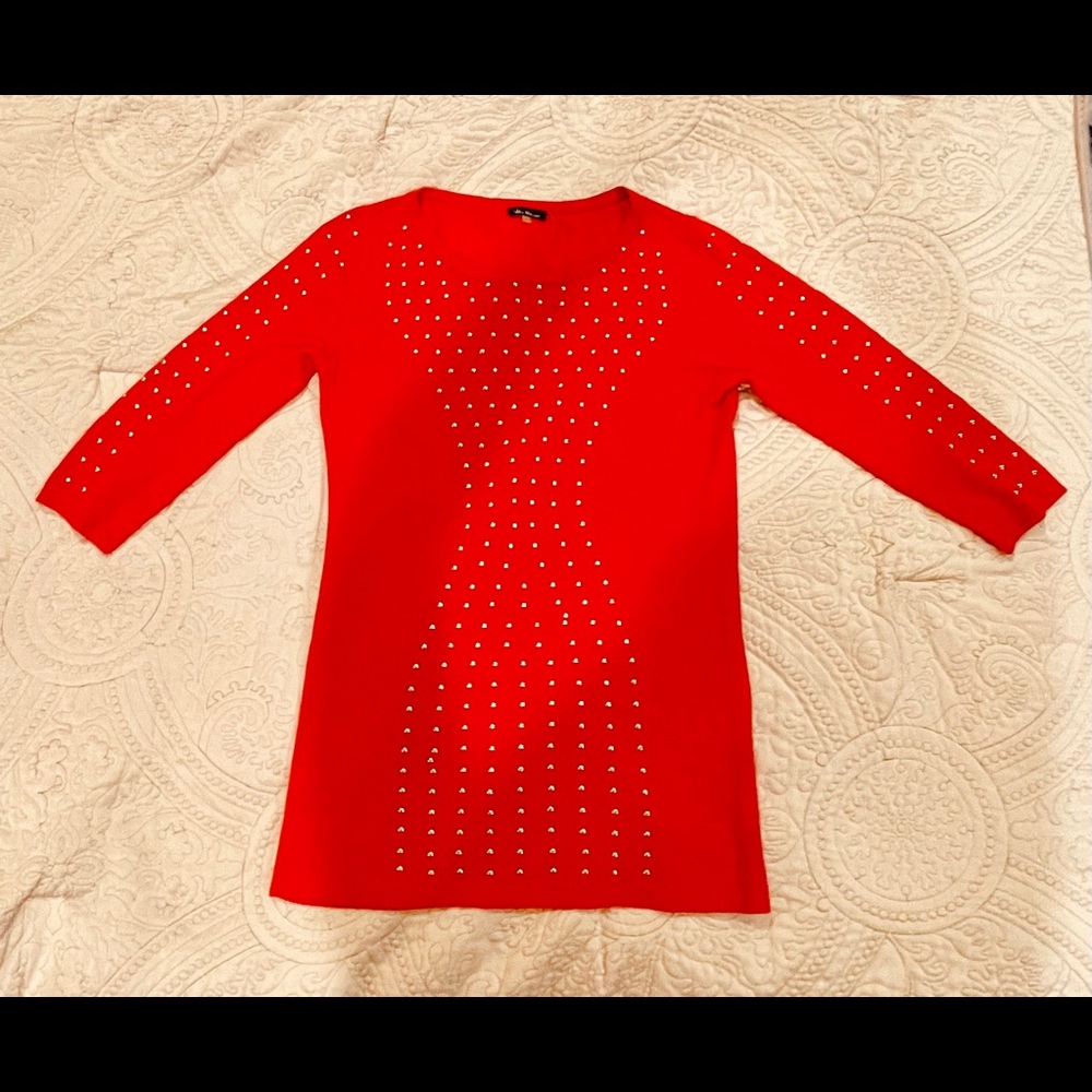 Orange knit tunic